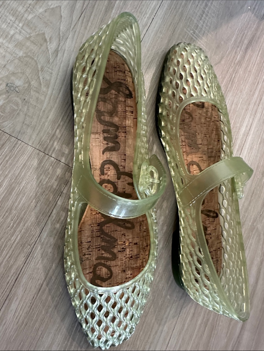 Sam Edelman Green Jelly Mary Jane Flats for Women size 9 - Picture 3 of 3